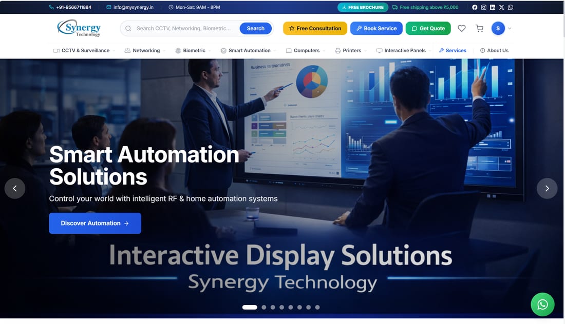 The Synergy Technology website, as it looks today.